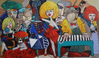 Картина под названием "Boss Lady in Red an…" - Ta Byrne, Подлинное произведение искусства, Масло