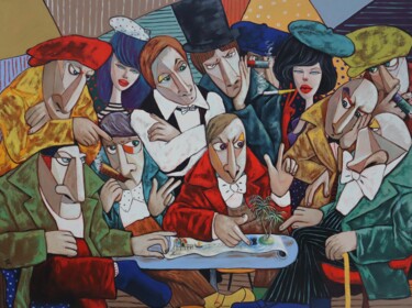 Картина под названием "The plotting of the…" - Ta Byrne, Подлинное произведение искусства, Масло