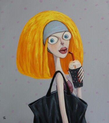 Peinture intitulée "The Blond" par Ta Byrne, Œuvre d'art originale, Huile