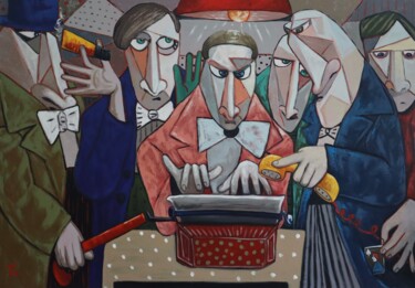 Pintura intitulada "Conspirators plotti…" por Ta Byrne, Obras de arte originais, Óleo