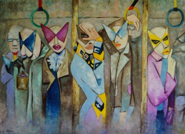 Картина под названием "Underground" - Ta Byrne, Подлинное произведение искусства, Масло