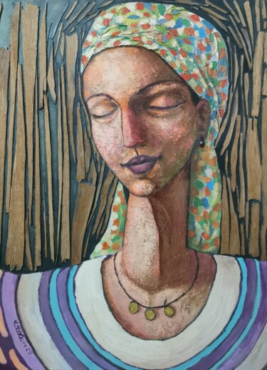 Malerei mit dem Titel "Hellala" von Mustapha Taaba (TAABAART), Original-Kunstwerk, Acryl Auf Keilrahmen aus Holz montiert