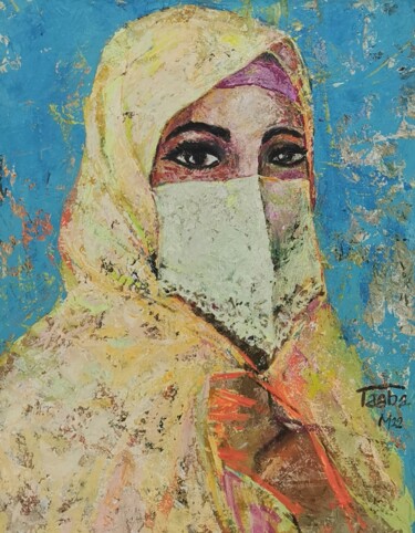 Painting titled "L'Algéroise" by Mustapha Taaba (TAABAART), Original Artwork, Acrylic Mounted on Wood Stretcher frame