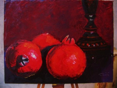 Painting titled "pommegranates" by Ovidiu Alexandru Tabara, Original Artwork