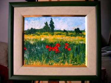 Painting titled "poppies" by Ovidiu Alexandru Tabara, Original Artwork