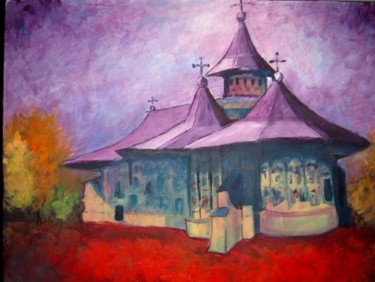 Painting titled "voronet monastery" by Ovidiu Alexandru Tabara, Original Artwork