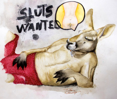 Pintura intitulada "sluts wanted" por Tabia Lourenço, Obras de arte originais