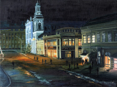 Картина под названием "Kontraktova area, K…" - Tabimory, Подлинное произведение искусства, Масло