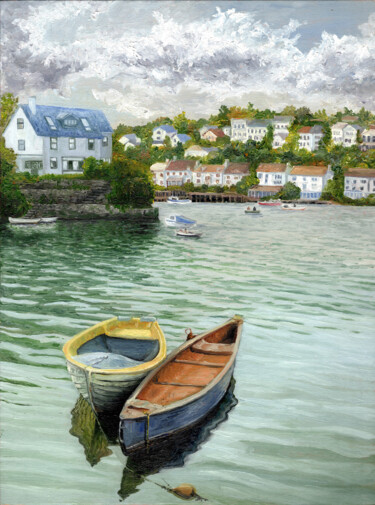 Painting titled "Noss Mayo.  England" by Tabimory, Original Artwork, Oil