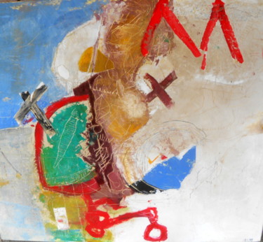 Painting titled "EM" by Roland Hoelderle, Original Artwork, Acrylic