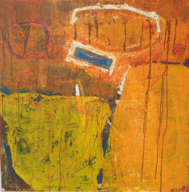 Malerei mit dem Titel "orange et bianco" von Roland Hoelderle, Original-Kunstwerk, Acryl