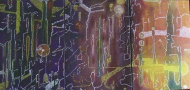 Peinture intitulée "Cosmos le 5éme Elèm…" par Jacques Teboul, Œuvre d'art originale, Huile
