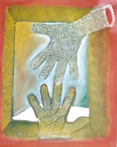 Peinture intitulée "Contre... mains" par Jacques Teboul, Œuvre d'art originale, Huile