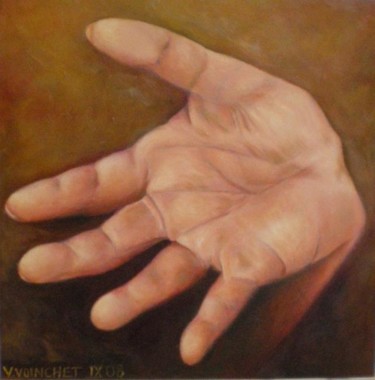 Painting titled "Main tendue" by Valérie Voinchet, Original Artwork