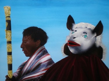 Painting titled "Le carnaval en Amér…" by Valérie Voinchet, Original Artwork