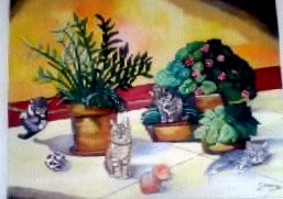 Peinture intitulée "Les chatons" par Tablogduperrier, Œuvre d'art originale, Autre