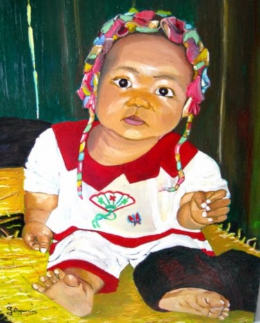 Peinture intitulée "Enfant du monde" par Tablogduperrier, Œuvre d'art originale, Huile