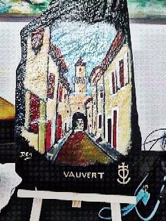 Peinture intitulée "Vauvert mon village…" par Tablogduperrier, Œuvre d'art originale, Huile