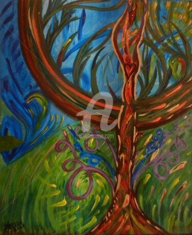 Painting titled "n°115 " L'Arbre de…" by Les Lumières De Ma Vie, Original Artwork, Acrylic