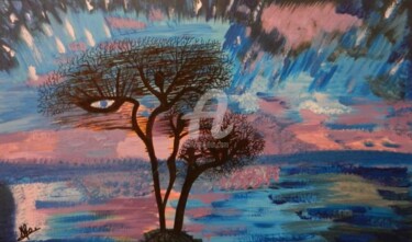 Malerei mit dem Titel "n°57 "L'arbre mysté…" von Les Lumières De Ma Vie, Original-Kunstwerk