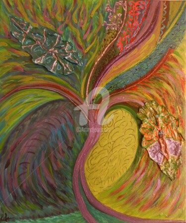 Peinture intitulée "n°83 "L'arbre de sa…" par Les Lumières De Ma Vie, Œuvre d'art originale, Huile