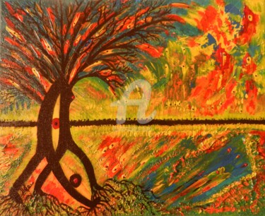 Malerei mit dem Titel "n°86 "Panique chez…" von Les Lumières De Ma Vie, Original-Kunstwerk, Öl