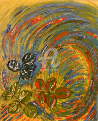 Картина под названием "n°92 "la tornade de…" - Les Lumières De Ma Vie, Подлинное произведение искусства, Акрил