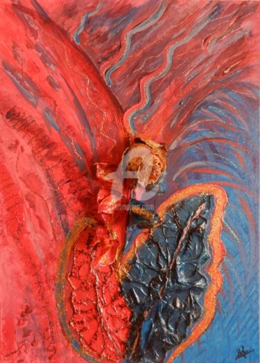 Peinture intitulée "n°84 "La rose d'Oks…" par Les Lumières De Ma Vie, Œuvre d'art originale, Acrylique