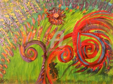 Peinture intitulée "n°110 " La fleur de…" par Les Lumières De Ma Vie, Œuvre d'art originale, Acrylique