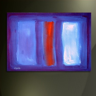 Pittura intitolato "RED IN BLUE" da Tabularis, Opera d'arte originale