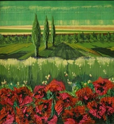 Painting titled "Polish Landscape 1" by Tadeusz Iwańczuk, Original Artwork, Oil