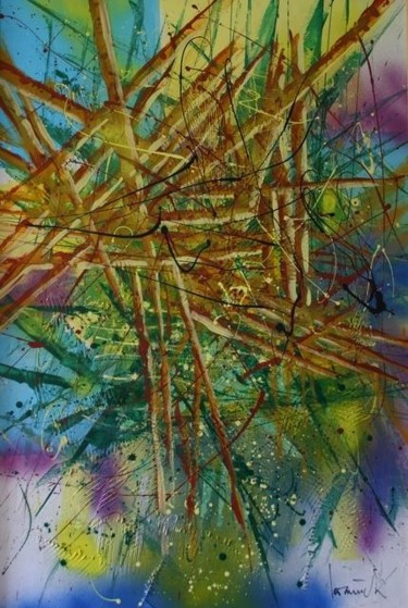 Painting titled "Marsh grass 2" by Tadeusz Iwańczuk, Original Artwork, Other