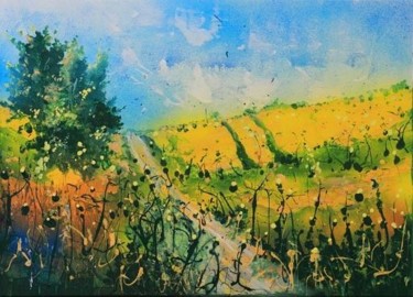 Painting titled "Dirt Road" by Tadeusz Iwańczuk, Original Artwork, Oil