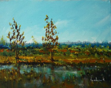 Painting titled "Autumn Landscape" by Tadeusz Iwańczuk, Original Artwork, Oil