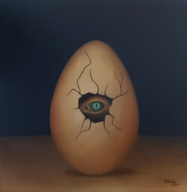 Painting titled "MYSTERIOUS EYE" by Tady Divjak, Original Artwork, Acrylic