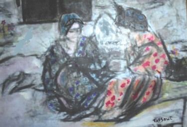 Peinture intitulée "les deux soeurs" par Tadyert, Œuvre d'art originale, Gouache