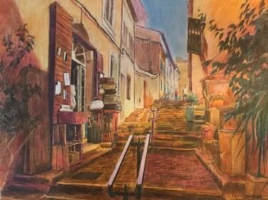 LE PANIER MARSEILLE 01. Malerei mit dem Titel "LE PANIER MARSEILLE…" von J.Tafforeau, Original-Kunstwerk, Aquarell