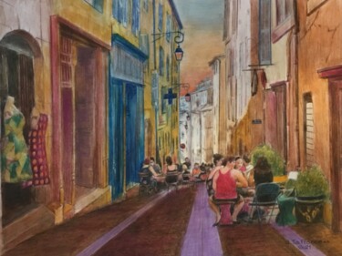 LE PANIER MARSEILLE 02. Peinture intitulée "LE PANIER MARSEILLE…" par J.Tafforeau, Œuvre d'art originale, Aquarelle