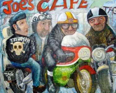 Painting titled "joe's cafe" by Tag, Original Artwork