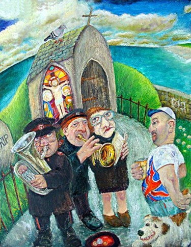 Painting titled "sally army band" by Tag, Original Artwork