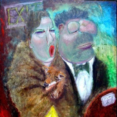 Painting titled "thearter goers" by Tag, Original Artwork