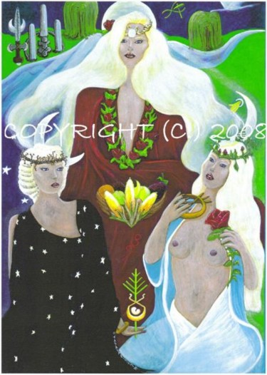 Painting titled "THE THREE GRACES" by Tahala, Original Artwork