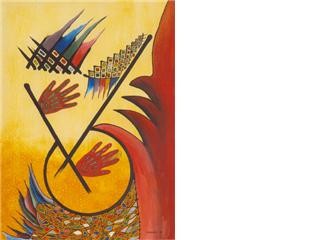Peinture intitulée "La Magie" par Mohamed Tahdaini, Œuvre d'art originale
