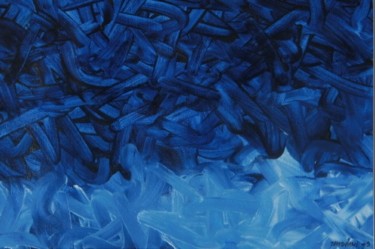 Peinture intitulée "Que du bleu" par Mohamed Tahdaini, Œuvre d'art originale