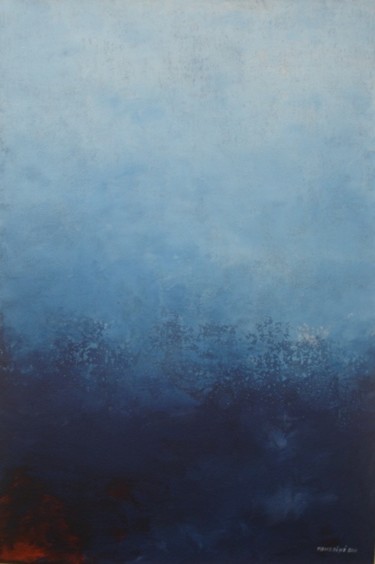 Peinture intitulée "Insister sur le bleu" par Mohamed Tahdaini, Œuvre d'art originale