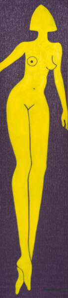 Peinture intitulée "Nu jaune" par Tahir Gavrilovic, Œuvre d'art originale, Acrylique