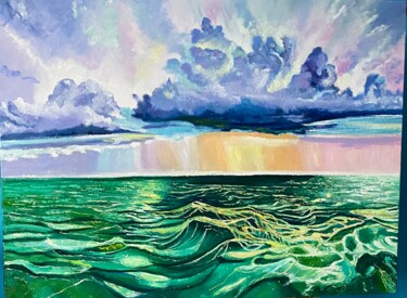 제목이 "motif de mer"인 미술작품 Tahira Quliyeva로, 원작, 기름 나무 들것 프레임에 장착됨