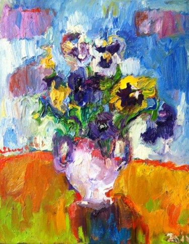 Painting titled ""Flowers"" by Nataliia Mishniova, Original Artwork