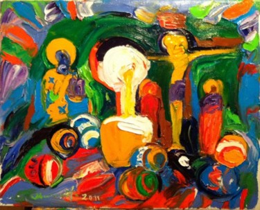 Painting titled ""Paskha"" by Nataliia Mishniova, Original Artwork