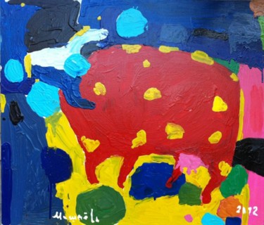 Painting titled ""Cow"" by Nataliia Mishniova, Original Artwork